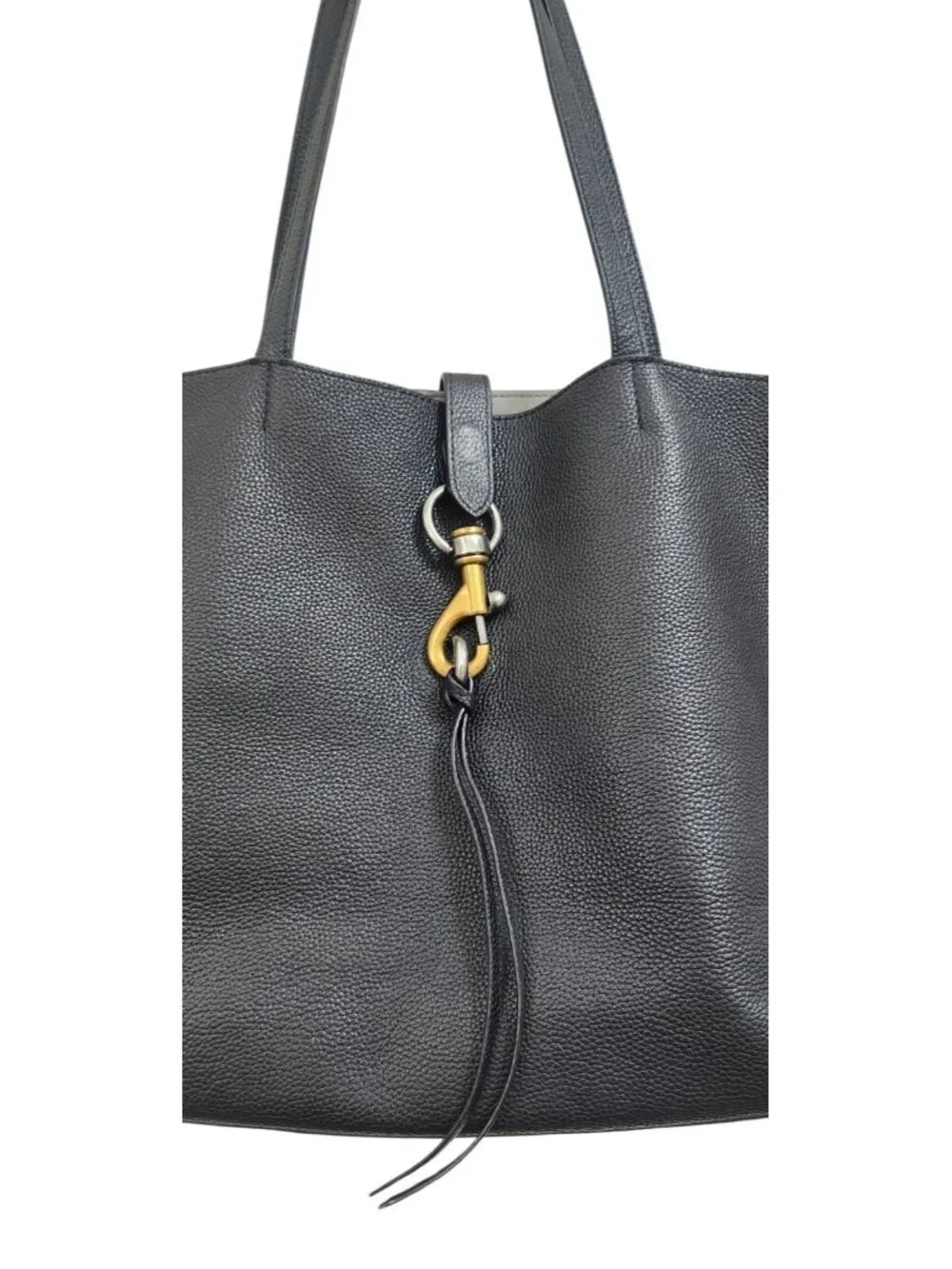 Rebecca Minkoff Megan Large Black Pebbled Leather Tote Work Bag